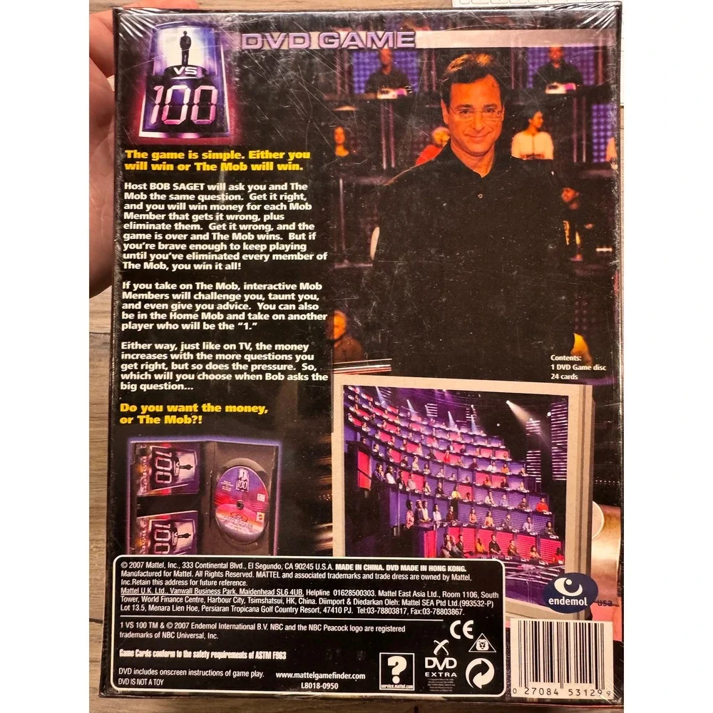 VS 100‎ DVD Game Hosted by Bob Saget Adults Party Trivia Challenge Mattel